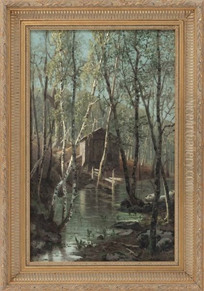 Mill In A Forest Oil Painting by Wilson Henry Irvine