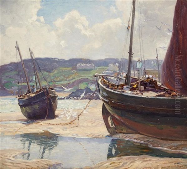 Low Tide, St. Ives Oil Painting by Wilson Henry Irvine