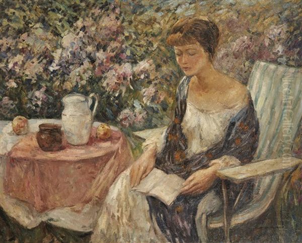 Lois Au Jardin Oil Painting by Wilson Henry Irvine