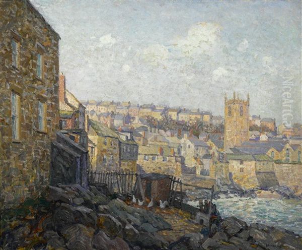 Old St. Ives Oil Painting by Wilson Henry Irvine