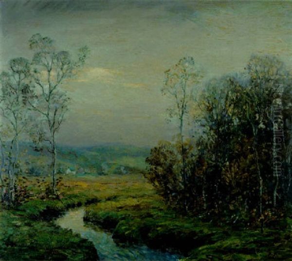 A Meandering Stream Oil Painting by Wilson Henry Irvine