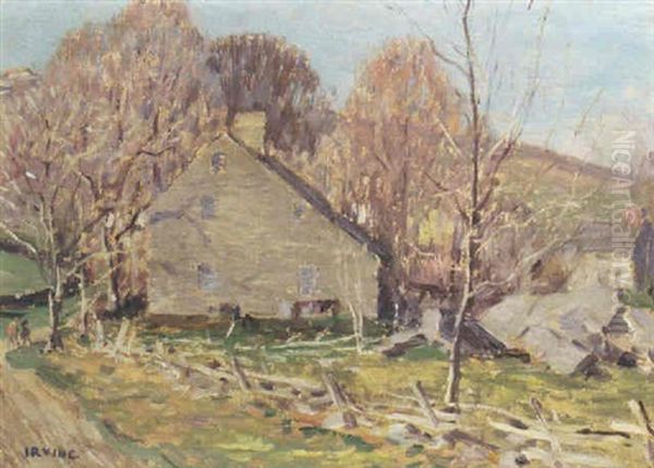 A View Of A Farm Along A Winding Road Oil Painting by Wilson Henry Irvine