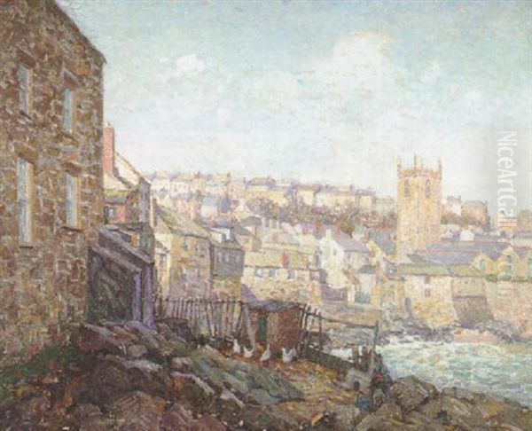 Old St. Ives Oil Painting by Wilson Henry Irvine