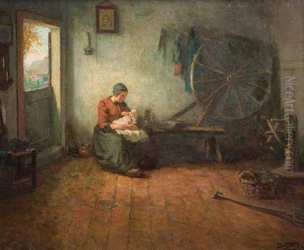 Maternidad Oil Painting by Manuel Barthold