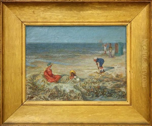 Children On The Beach Oil Painting by Joseph Jacob Isaacson