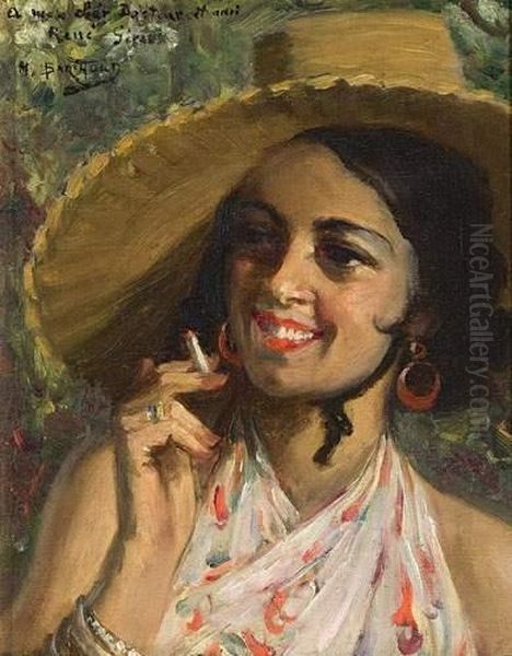 Femme A La Cigarette. Oil Painting by Manuel Barthold