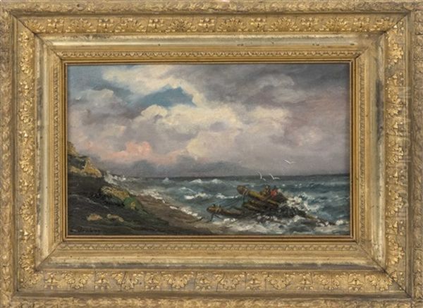 A View Of The Coast Oil Painting by Jean-Baptiste Isabey