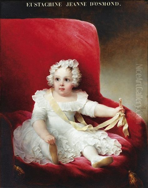 Portrait D'eustachine-jeanne D'osmond Oil Painting by Jean-Baptiste Isabey