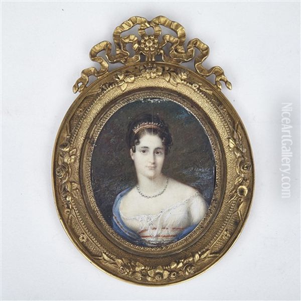 Portrait Miniature Of Letitia Buonaparte Oil Painting by Jean-Baptiste Isabey