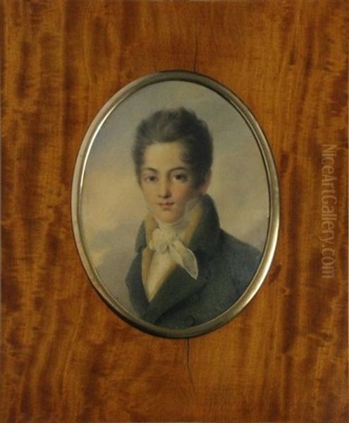 Portrait De Jeune Garcon Oil Painting by Jean-Baptiste Isabey