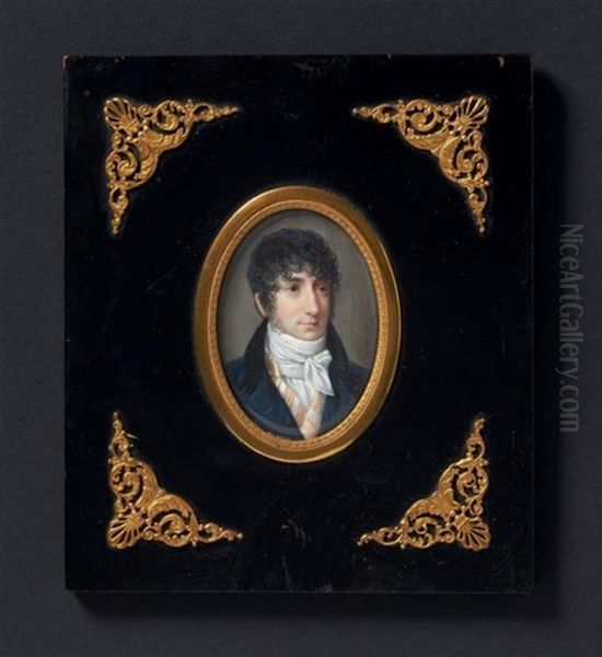 Portrait De Jeune Homme En Buste Vers La Droite Oil Painting by Jean-Baptiste Isabey