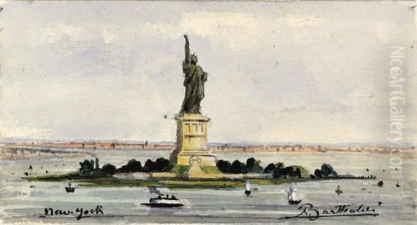 New York Oil Painting by Frederic Auguste Bartholdi