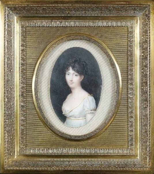 Portrait De Stephanie De Beauharnais (?), Plus Tard Duchesse De Bade Oil Painting by Jean-Baptiste Isabey