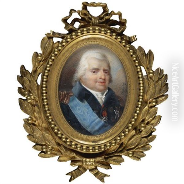 Portrait Of Louis Xviii Oil Painting by Jean-Baptiste Isabey