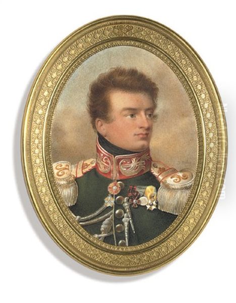 Colonel Count Vasilii Ivanovich Apraksin Oil Painting by Jean-Baptiste Isabey