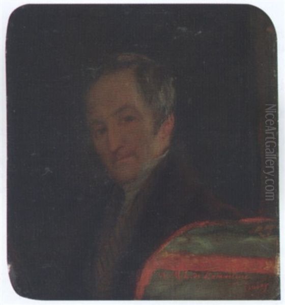 Alphonse De Lamartine Oil Painting by Jean-Baptiste Isabey