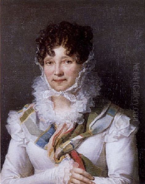 Portrait De Femme Oil Painting by Jean-Baptiste Isabey