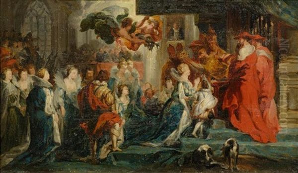 The Coronation Of Maria Di Medici Oil Painting by Louis-Gabriel-Eugene Isabey