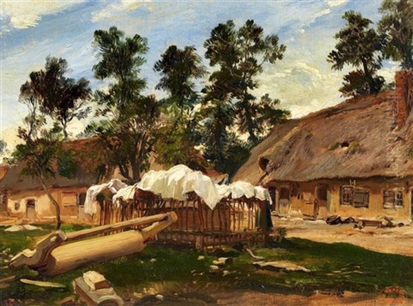 Ferme De Simenon Oil Painting by Louis-Gabriel-Eugene Isabey