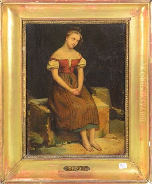 Portrait De Jeune Paysanne Oil Painting by Louis-Gabriel-Eugene Isabey