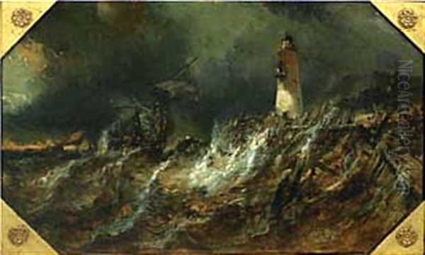 La Tempete Oil Painting by Louis-Gabriel-Eugene Isabey