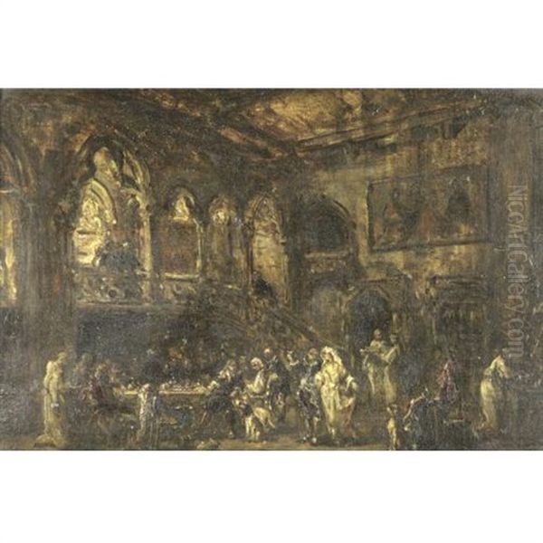 Ceremony Oil Painting by Louis-Gabriel-Eugene Isabey