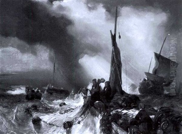 The Storm Oil Painting by Louis-Gabriel-Eugene Isabey