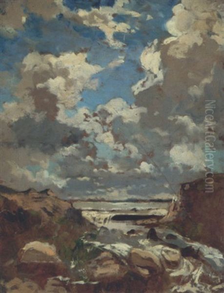 Etude De Ciel, Bretagne Oil Painting by Louis-Gabriel-Eugene Isabey