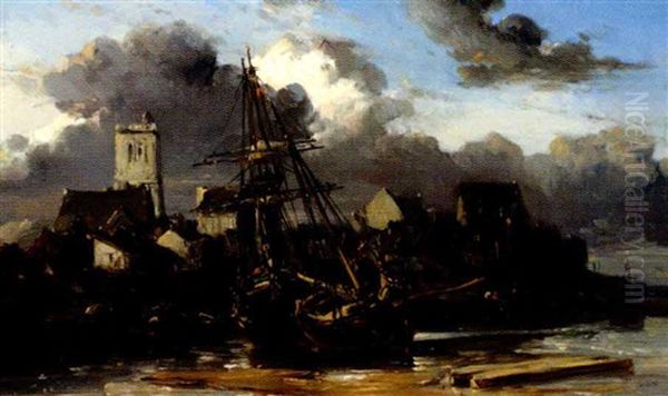 Marine Oil Painting by Louis-Gabriel-Eugene Isabey