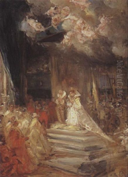 Le Mariage D'henry Iv Oil Painting by Louis-Gabriel-Eugene Isabey