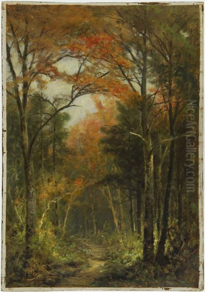 Forest Road Oil Painting by William Newton Bartholomew