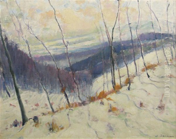 Winter Landscape Oil Painting by Joan Isac