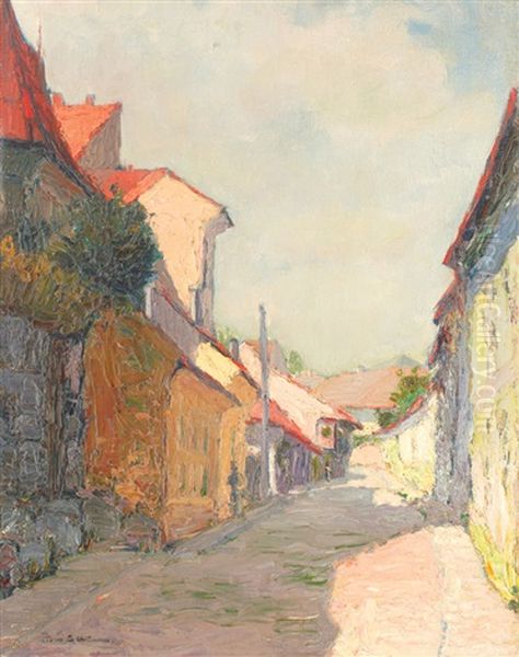 Houses In Cluj Oil Painting by Joan Isac