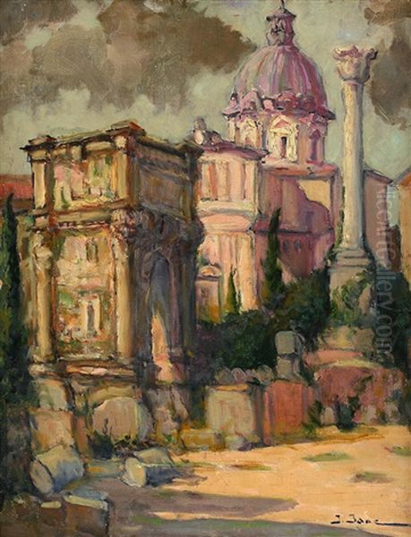 Ruins Of The Eternal City Oil Painting by Joan Isac