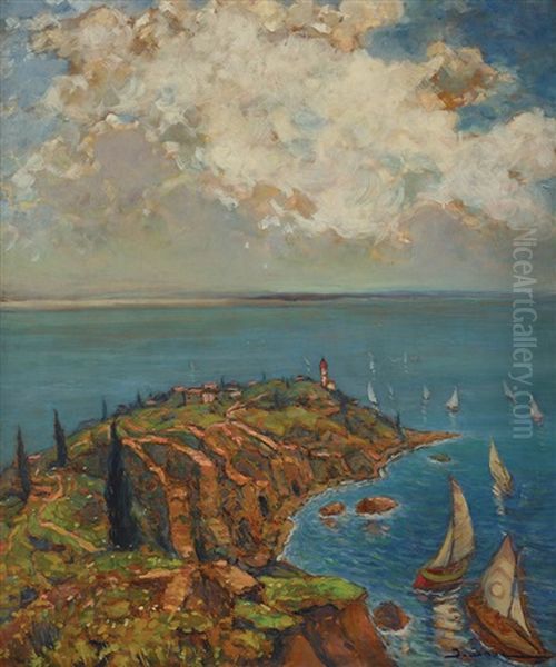 Italian Gulf (grotta Di Nettuno) Oil Painting by Joan Isac