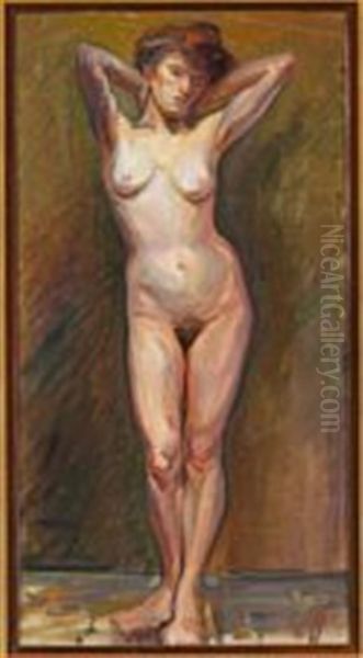 Standing Model Oil Painting by Karl Isakson