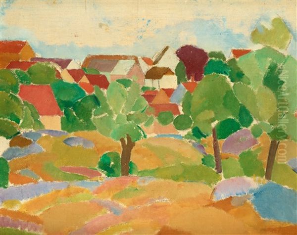 Summer Landscape, Svaneke Oil Painting by Karl Isakson