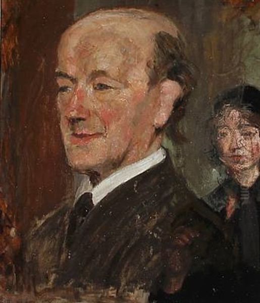 Portrait Of Professor K.k.k. Lundsgaard Oil Painting by Karl Isakson