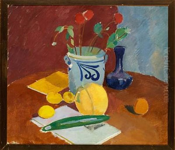 Still Life With Lemons And A Vase Oil Painting by Karl Isakson