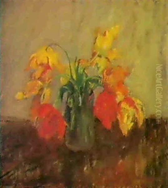 Blomster I Vase. 1909 Oil Painting by Karl Isakson