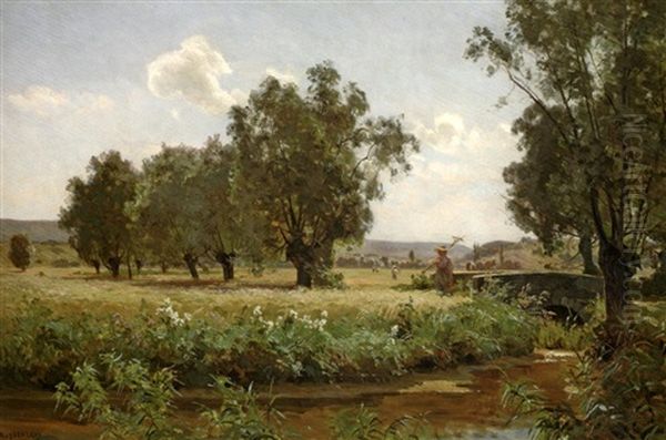 La Moisson Oil Painting by Emile Isembart