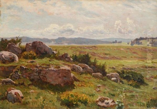 Paysage Aux Rochers Oil Painting by Marie-Victor-Emile Isenbart