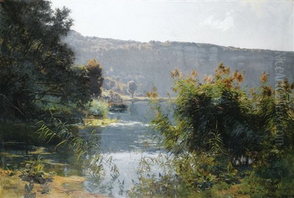 Paysage Du Doubs Oil Painting by Marie-Victor-Emile Isenbart