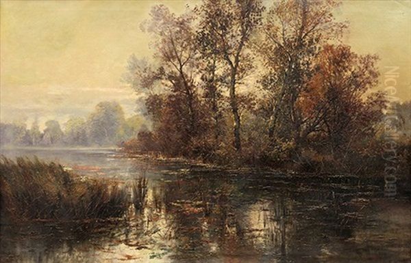 Autumn Landscape Oil Painting by Marie-Victor-Emile Isenbart