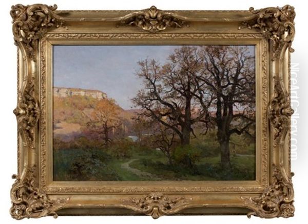 Paysage Des Environs De Besancon Oil Painting by Marie-Victor-Emile Isenbart