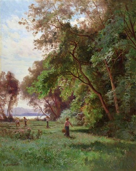 Environs De Neuchatel - Suisse Oil Painting by Marie-Victor-Emile Isenbart