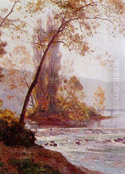 Petite Cascade Dans Le Doubs Oil Painting by Marie-Victor-Emile Isenbart