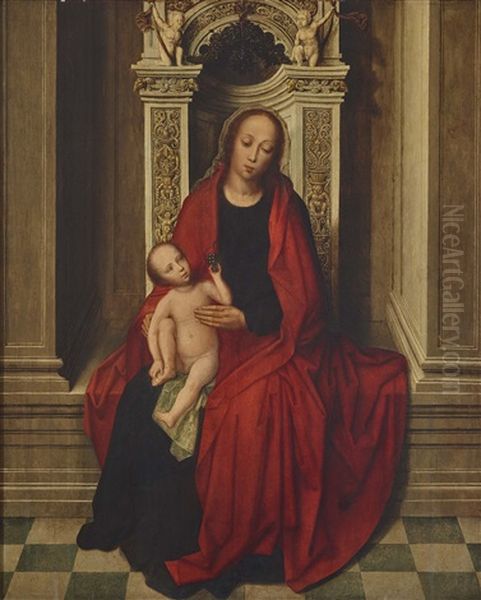 Enthroned Madonna With Child Oil Painting by Adriaen Isenbrant