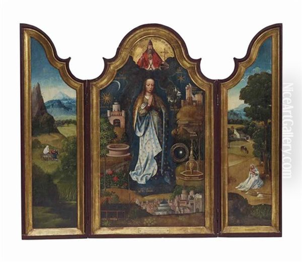 Triptyque De La Vierge Des Litanies Oil Painting by Adriaen Isenbrant