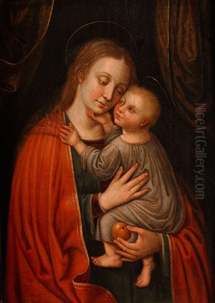 Madonna Mit Dem Kind Und Einem Apfel Oil Painting by Adriaen Isenbrant